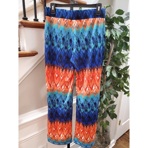 Violet b. Palazzo Multicolor Polyester Mid Rise Wide Legs Comfort Waist Pant S - Picture 7 of 10
